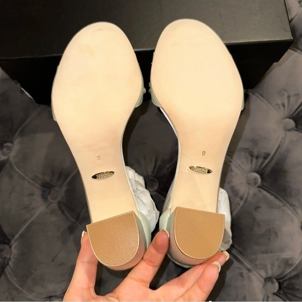 New Badgley Mischka Tempest Embellished Block-Heel Sandal